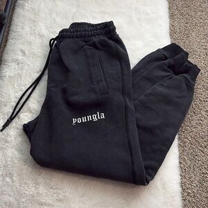 2022 YOUNGLA - Love Joggers - Black Wash Medium